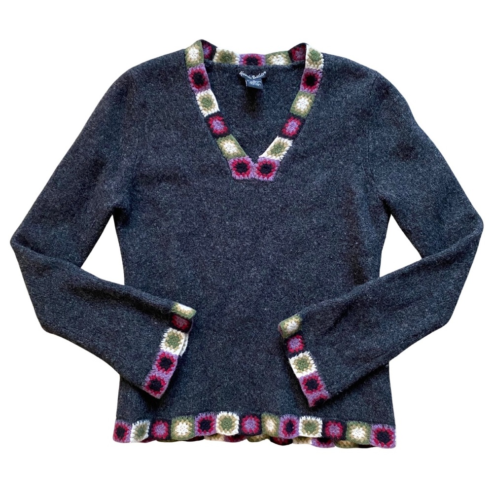 Wool flare sleeve sweater